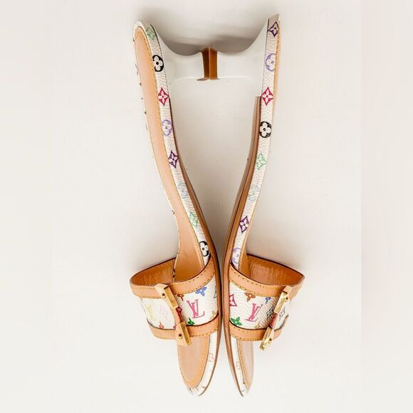 Louis Vuitton Y2K Murakami Multicolor LV Monogram Mule Slide Sandals EU 41 US 11 - Picture 4 of 14